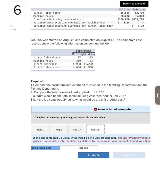 question Molding Painting 36,580 52,700 88,000 35,000 $176,880 $453,220 $ 3.29 -