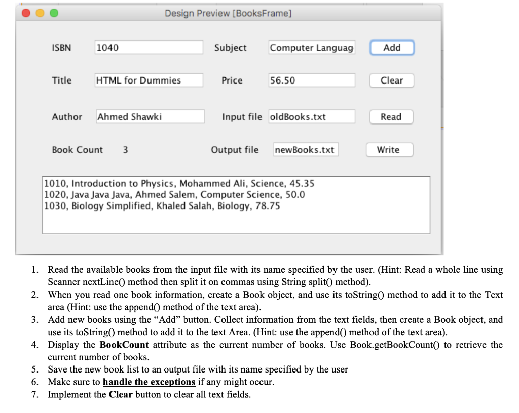 copy constructors + GUI Exercise 2: A librarian needs to keep track