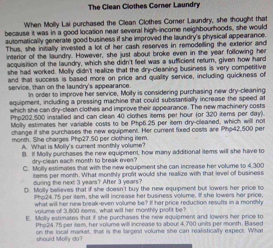 The Clean Clothes Corner Laundry When Molly Lai purchased the Clean