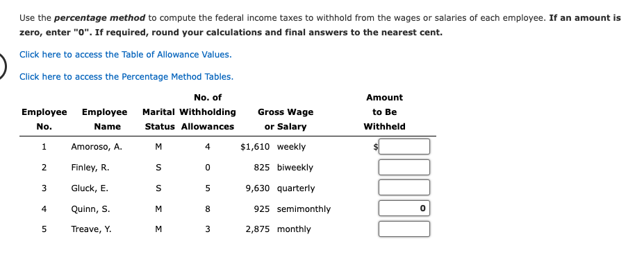  zero, enter " 0 ". If required, round your calculations and