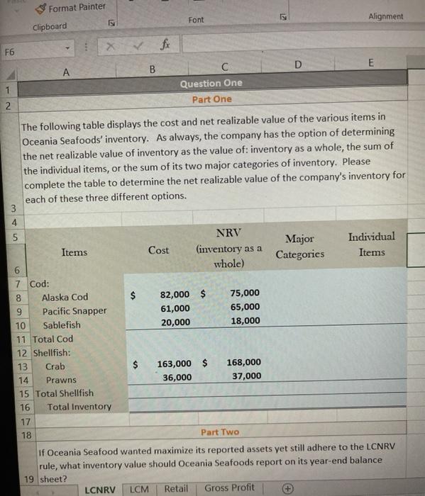  Intermediate Accounting. Format Painter Font Alignment Clipboard F6 D E B