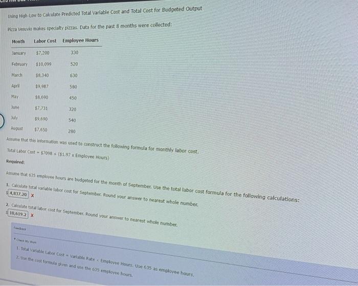  Using High-Low to Calculate Predicted Total Variable cost and Total Cost
