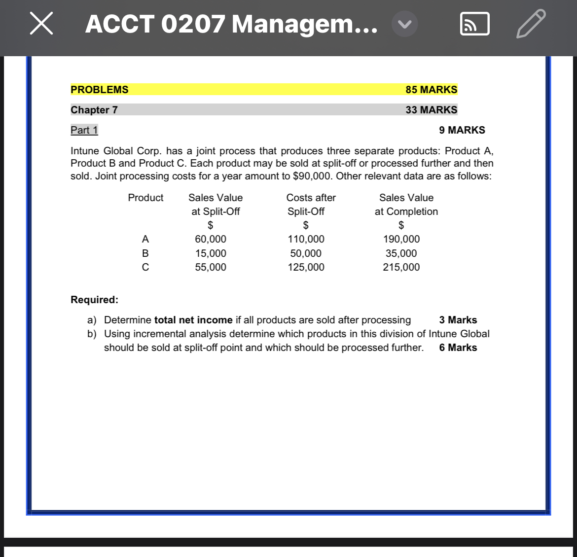 I submitted chapter 7 part 1 and it was solved already ,