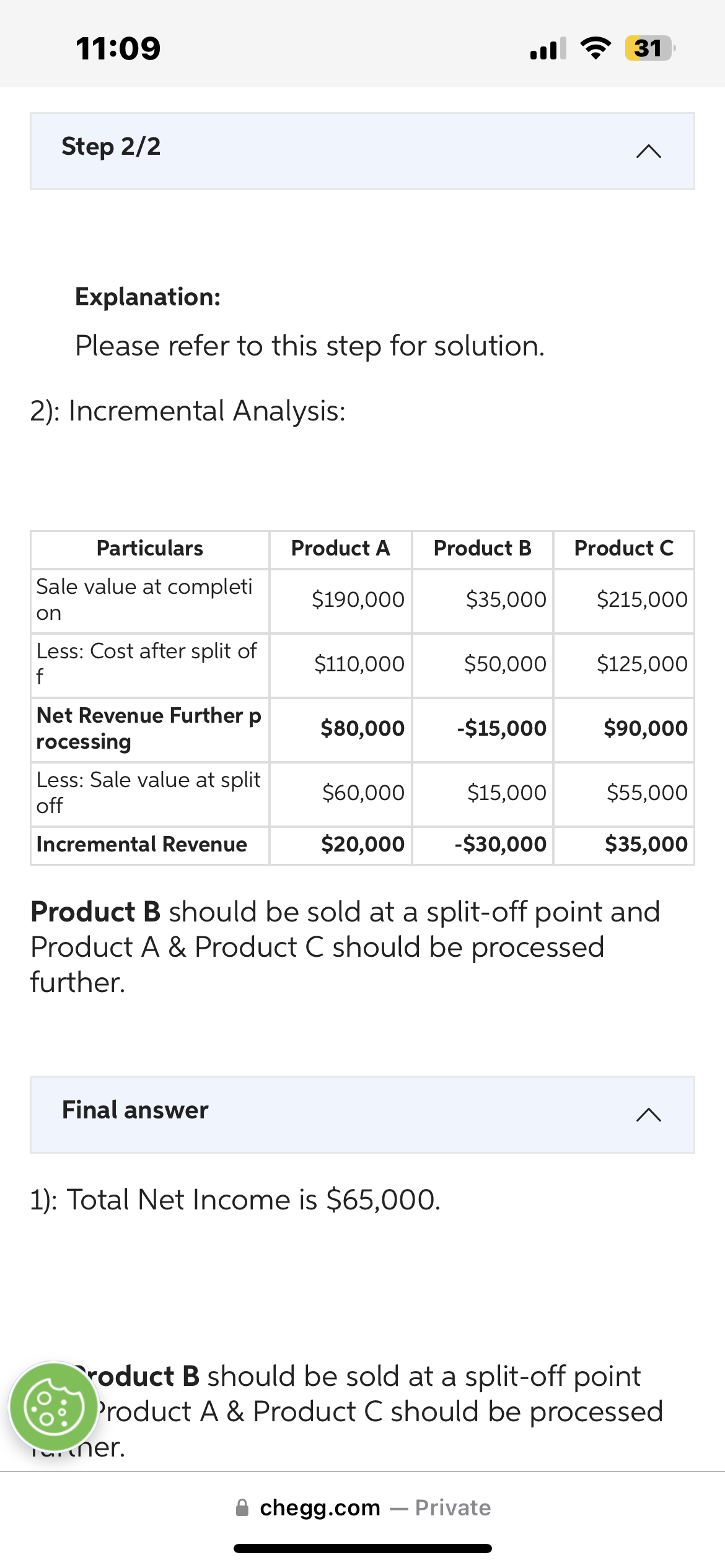 I uploaded the answer that Chegg gave me for part 1 because