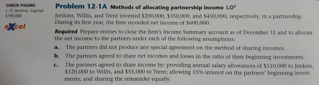  I need help to answer this, Thanks! Problem 12-1A Methods of
