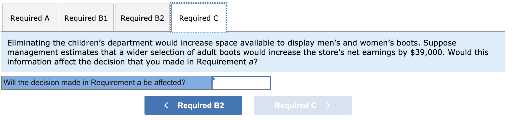 that has its own manager. The manager of the men's department has