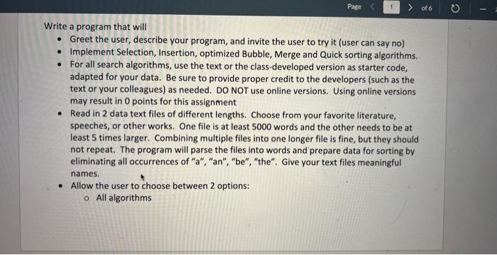  Write a program that will - Greet the user, describe your