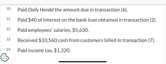 operations. The following transactions were completed during the month. 1. Issued common