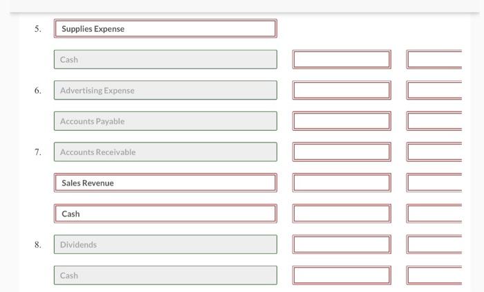 issuing a note payable. 3. Paid $9,700 cash to buy equipment. 4.