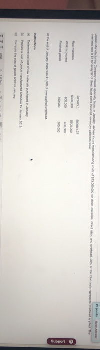  20 points Save Answer Jenis Manufacturing Company make cytoolinary Jersen nors