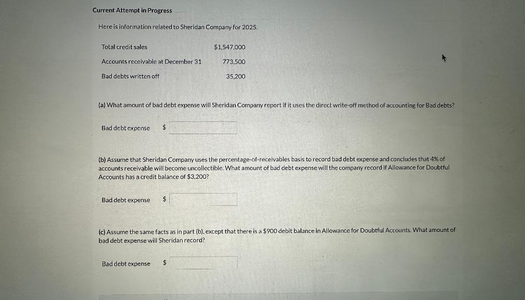  Current Attempt in Progress Here is information related to Sheridan Company