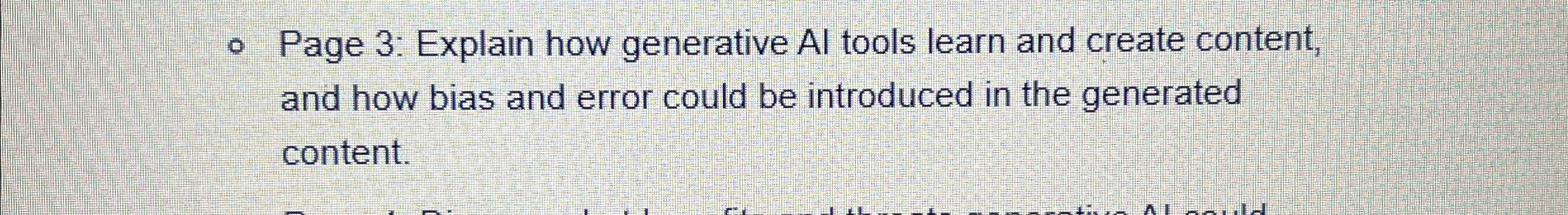  Page 3: Explain how generative Al tools learn and create content,