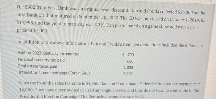 his spouse Freida C. Butler file a joint return. The Butlers live