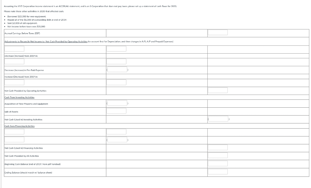 the following information to answer Questions 13-23, regarding XYZ Corporation: Balance Sheet