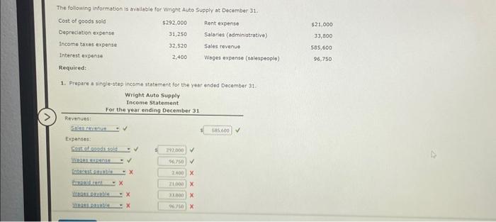  The following information is available for Wright Auto Supply at Dectmber