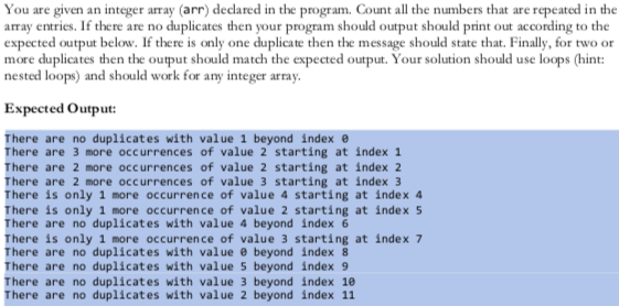 The instructions for the code are below. I work on the code
