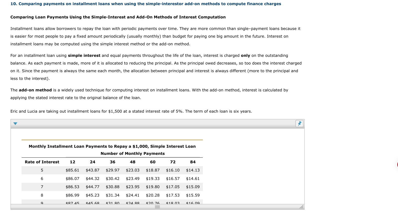 necessary. Complete the following tables using all interim figures rounded to the