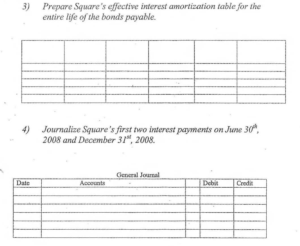 bonds payable for $10,346 cash on January 1t, 2008. The bonds had