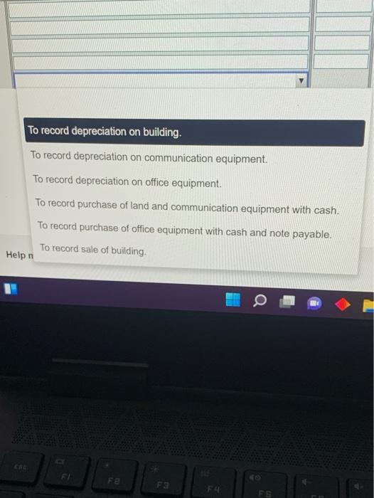 payable Acquired land and communication equipment in a lump-sum purchase. Total cost