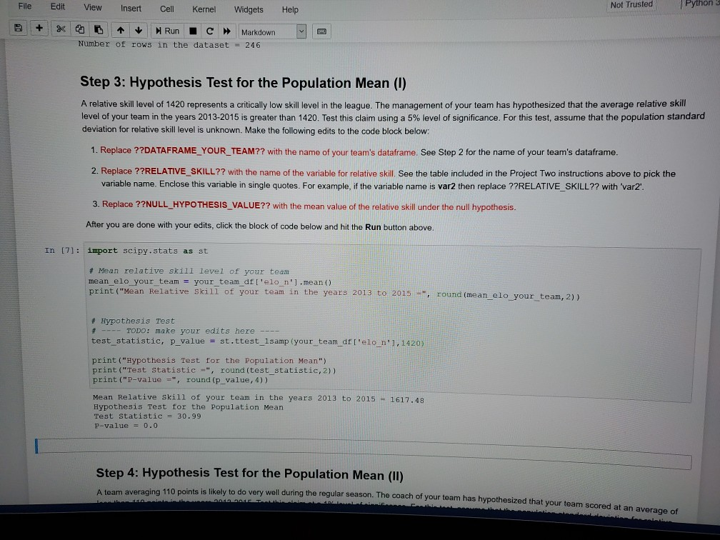  need help writing the code block using information from step 3