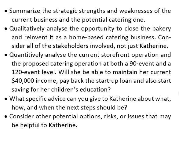 or issues to be addressed Importance / priorities / stakeholder preferences Key