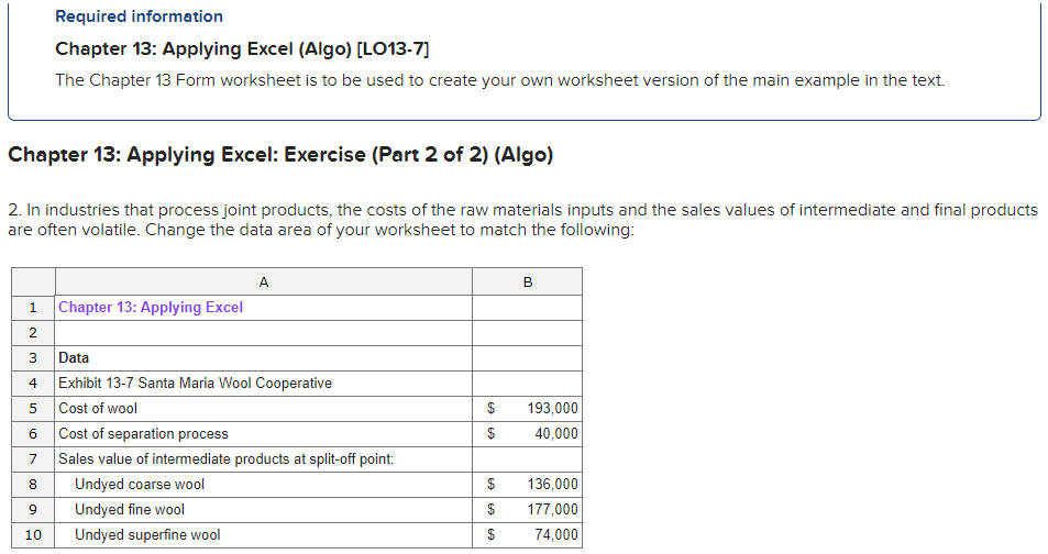 of separation process $40,000 7 Sales value of intermediate products at split-off