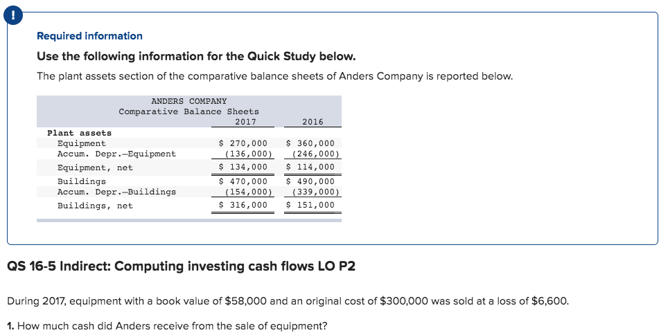 ! Required information Use the following information for the Quick Study