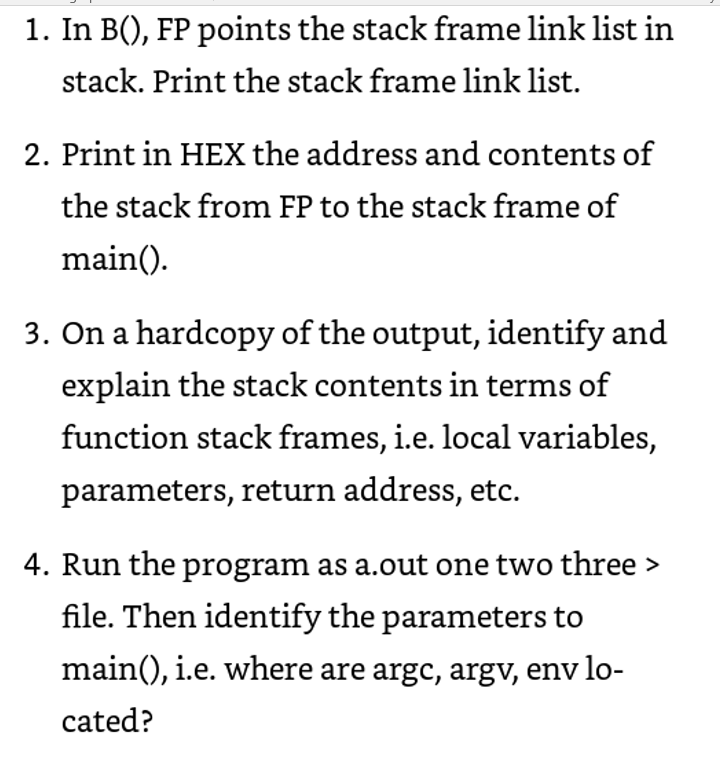 following program int *FP; // a global pointer main (int argc, char
