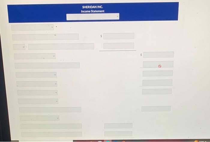 ended December 31, 2025, Sheridan Inc. reported the following condensed data. SHERIDANINC.