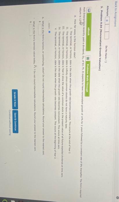  O Back to Assignment Attempts Do No Harm/3 3. Problem 9.04