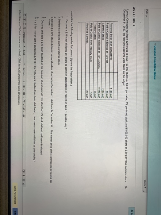  Question Completion Status: Path Words: 0 QUESTION 3 30 p Lennox
