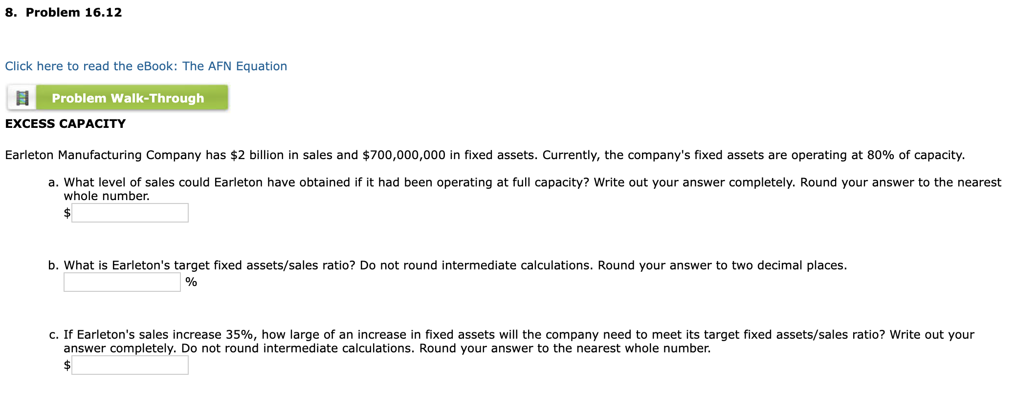  8. Problem 16.12 Click here to read the eBook: The AFN