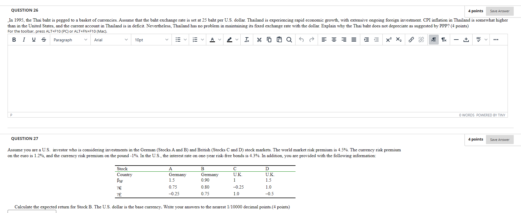 QUESTION 26 4 points Save Answer For the toolbar, press ALT+F10