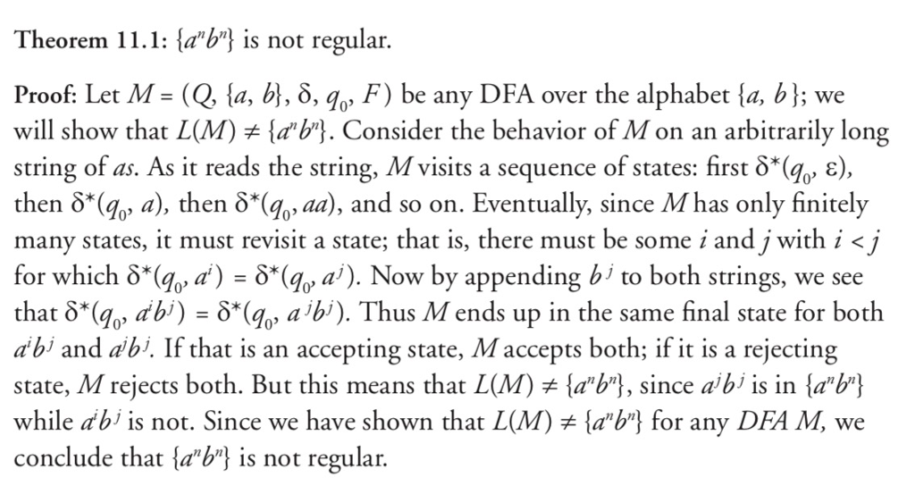 Prove that {anb*cn} is not regular. Hint: Copy the proof of Theorem