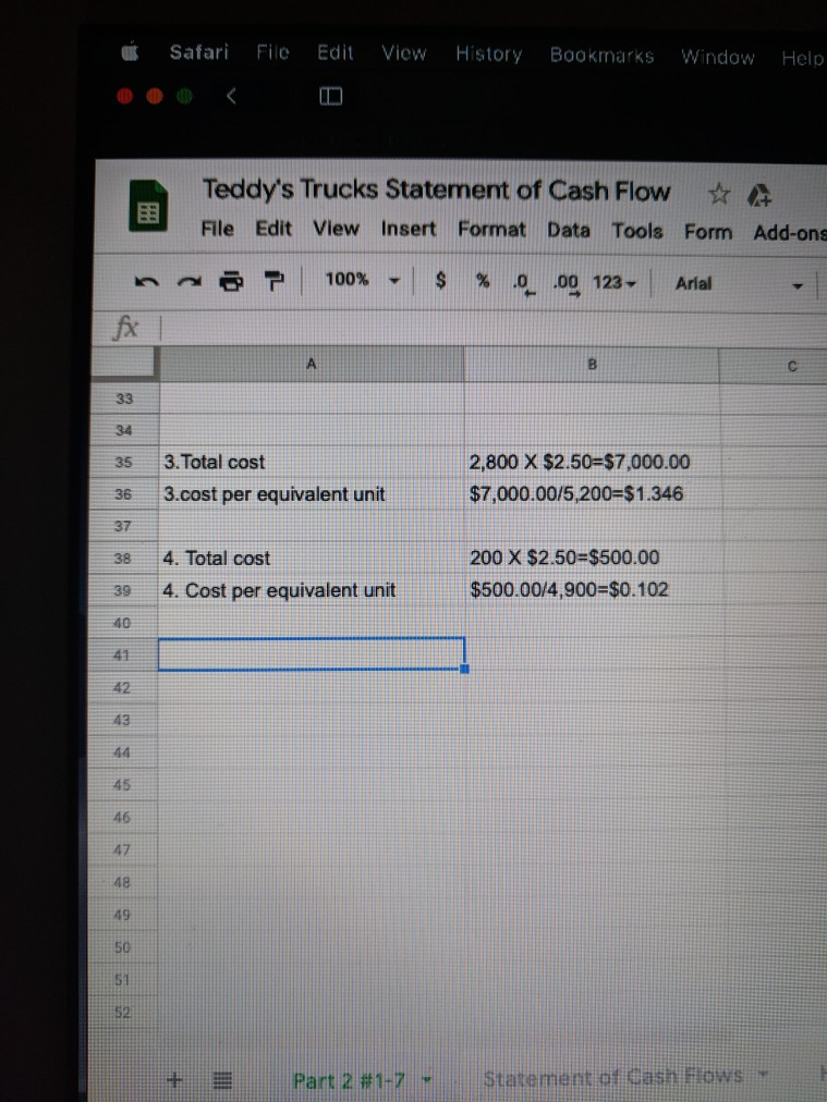 Started-Ending Completed and Transferred Out-Beginning 2 Prepare an equivalent units schedule. The