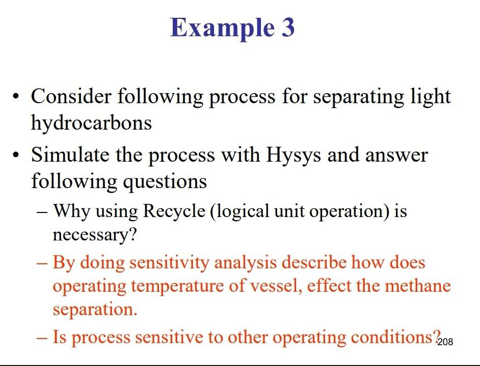 operating temperature of vessel, effect the methane separation. - Is process sensitive