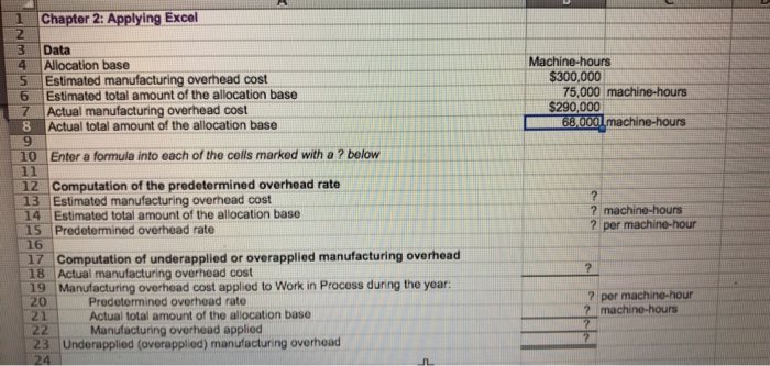 cost 6 Estimated total amount of the allocation base $739,500 85,000 machine-