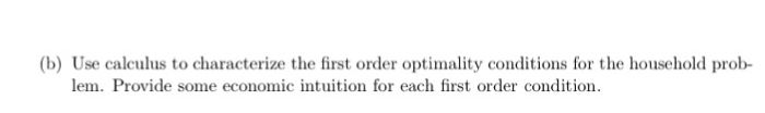 imize lifetime utility subject to its intertemporal budget constraint. The household gets