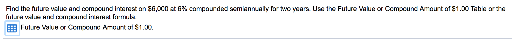  Find the future value and compound interest on $6,000 at 6%