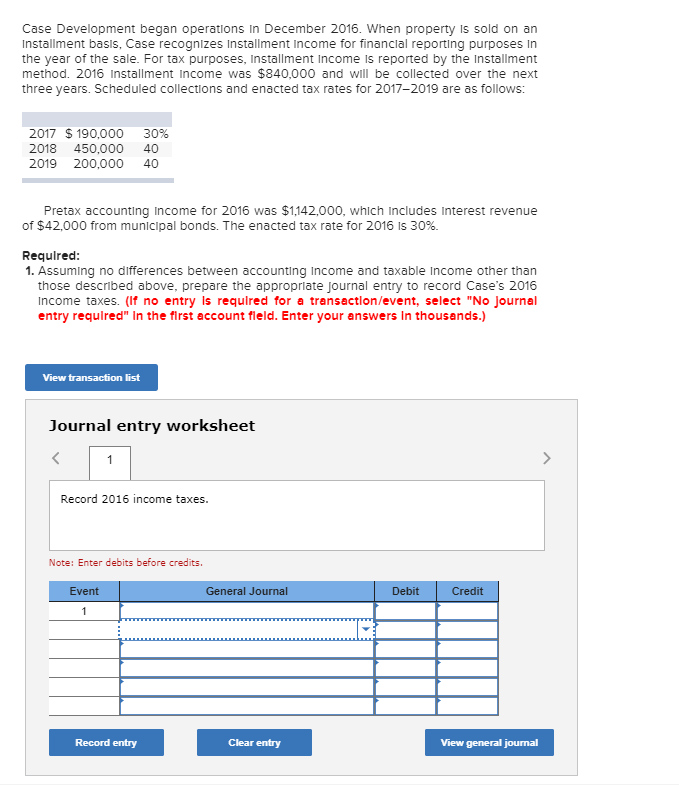  Case Development began operations In December 2016. When property is sold