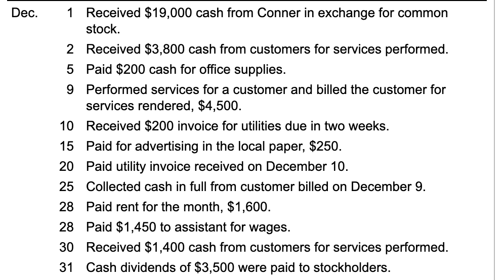 the transaction on the 1st. For each transaction that follows the transaction