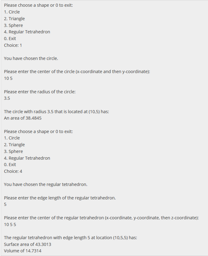 the attachment, please implement a base class 'Shape' and two derived classes