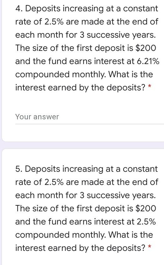 this solution with in 20 minutes 1. Deposits increasing at a constant