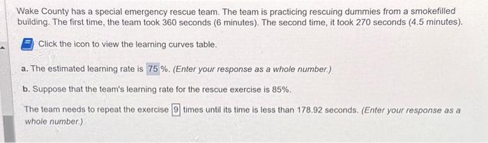 please help with second question. tables are with question. Wake County has