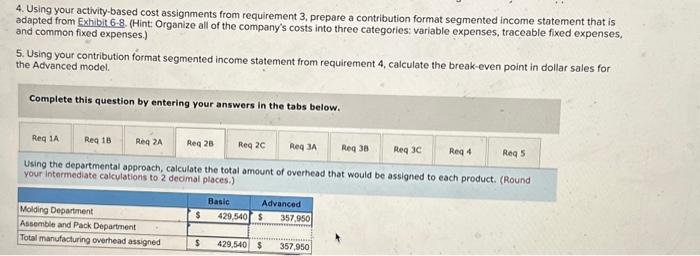 traced to the Basic model and the Advanced modol using the activity-based