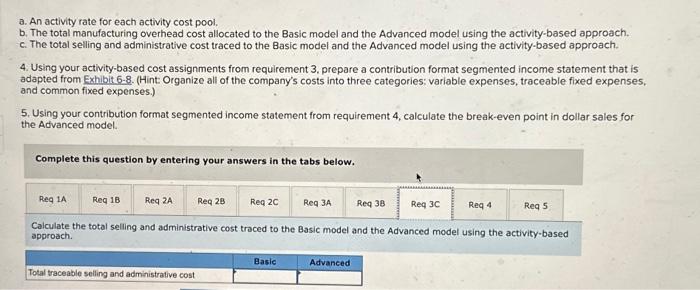 traceable fixed expenses, and common fixed expenses.) 5. Using your contribution format