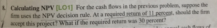  USE EXCEL AND SHOW EXCEL FORMULAS. For the cash flows in