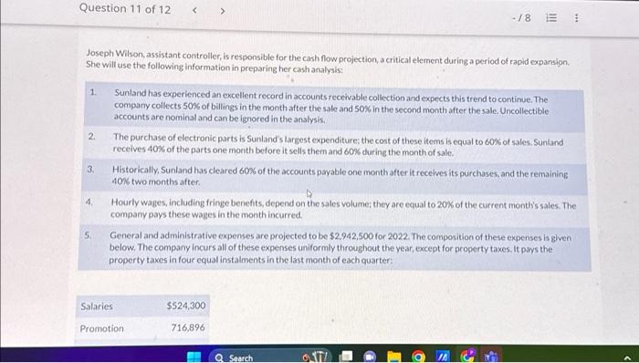 electronic parts is Sunland's largest expenditure; the cost of these items is