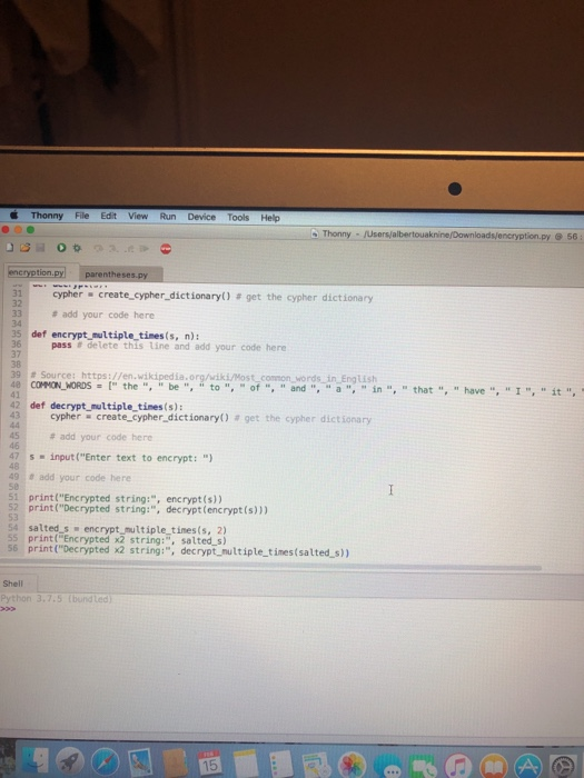 create_cypher_dictionary() # get the cypher dictionary # add your code here def