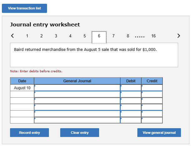 19. Note: Enter debits before credits. Journal entry worksheet Received Tux's cash